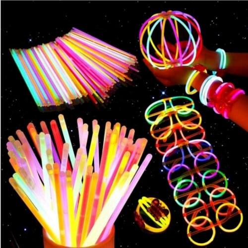 10PCS 5 Color Glow Stick Safe Light Stick Necklace Bracelets Fluorescent for Event Festive Party Supplies Concert Decor
