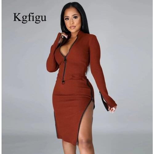 KGFIGU Rib Material White Skirts Two Piece Sets Women Sexy Long Sleeve Zippers Tight Coats Short Sweatshirts Matching Outfits
