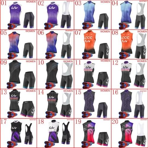 Women 2020 Cycling Sleeveless Jersey set Summer Ladies Road bike Shirt bib shorts Suit Bicycle Outfits Racing Clothing Y20060503