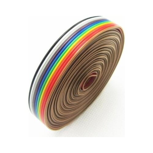1 meter 1.27mm Spacing Pitch10 WAY 10P Flat Color Rainbow Ribbon Cable Wiring Wire For PCB DIY 10 Way