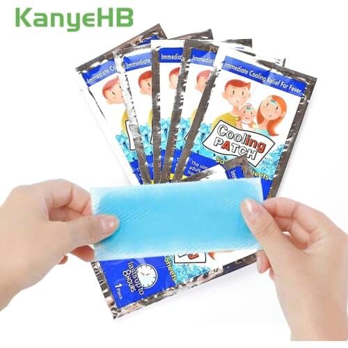 10Bags Cooling Patch Baby Fever Down Medical Plaster Lower Temperature Ice Gel Polymer Hydrogel Migraine Headache Pad Patch A169