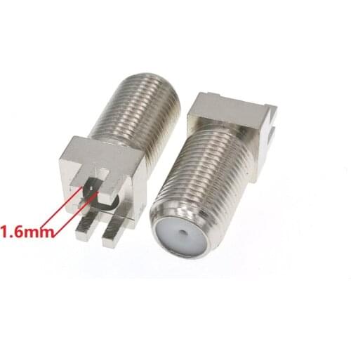 10PCS F TV Female Jack Solder Edge For PCB Mount RF Connector 1.6MM
