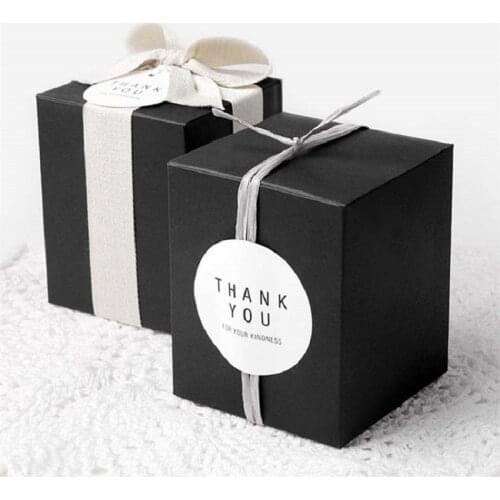 10pcs/lot Black Paper Jewelry Boxes Ribbon Bow Present Pouch Kraft Paper box Wedding Favors Gift Boxes Wedding Party Supply