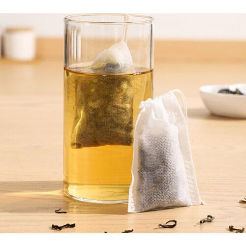 100Pcs Teabags 6 x 8CM Food Grade Empty Scented Tea Bags Infuser With String Heal Seal Filter Paper For Herb Loose Tea