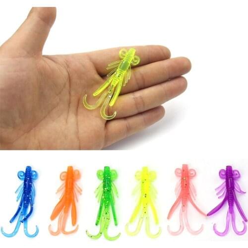 20pcs/lot 6 Colors fishing lure soft 62mm 2g grub artificial Trout crankbait Panfish Crappie Bream soft bait AF06 SKmially