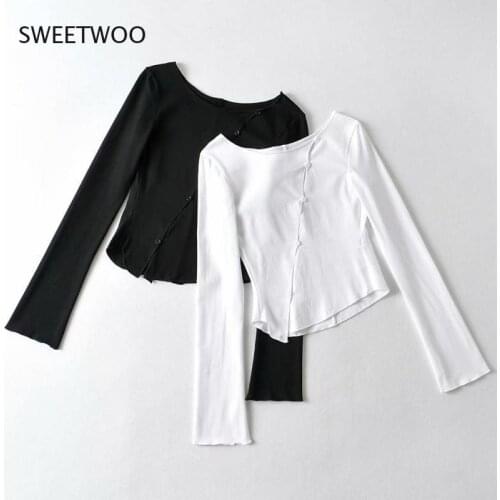 2021 summer womens blouse shirt fashion retro button diagonal cut-out womens bottoming shirt plus size blouse womens clothing