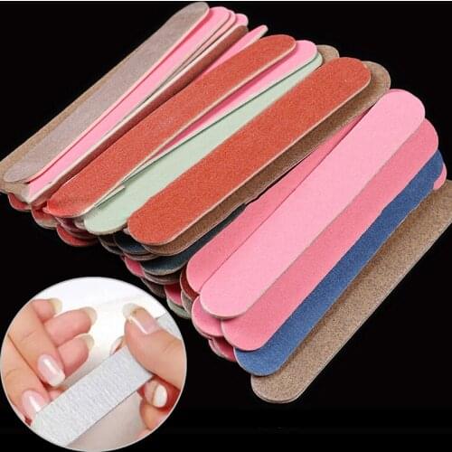 50Pcs Small Professional Nail Files Wholesale 6 Color Available Nail Art Buffers Washable Sandpaper Nail Files