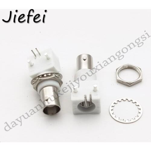 50Pcs Board PCB Mount Right Angle BNC Female Jack With Nut Bulkhead Connector