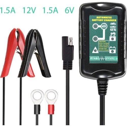 6V/12V 1.5A Car Battery Charger Maintainer Charging for Automotive Vehicle Motorcycle RV Smart Battery Chargers