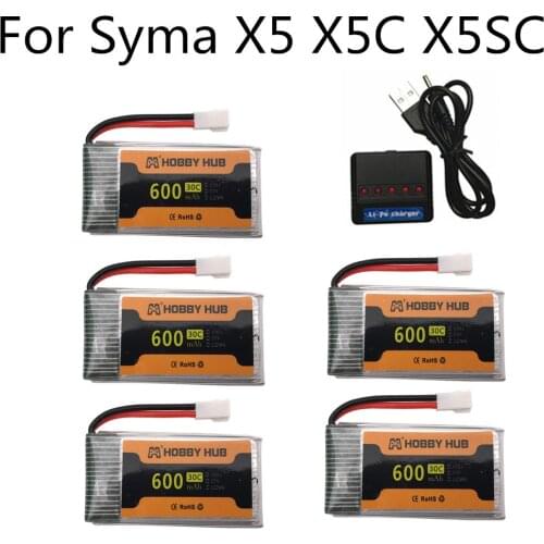 3.7V 600mAh 30c Lipo Battery 802540 for X5 x5c X5SW X5SC CX-30 M68 HQ-905 RC Drone Parts lipo battery 3.7v and charger set