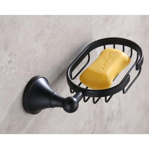 Bathroom Accessory Black Oil Rubbed Brass Soap Basket Wall Mounted Bathroom Soap Dish Holder mba860