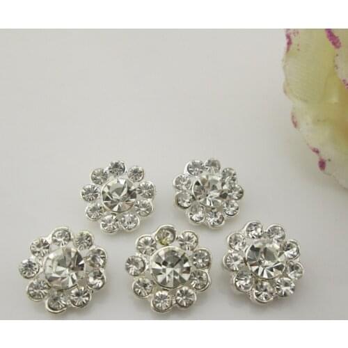 BT222 15mm)5pcs Shank Rhinestone Buttons Round Diamante Crystal Hair Flower Center Wedding Invitation Scrapbooking Accessori