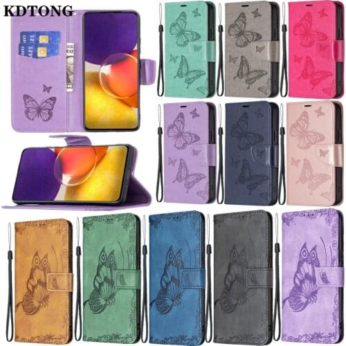 Embossed Leather Phone Case for Samsung Galaxy A82 A22 5G A03S M32 S21 FE A02 Shell Flip Wallet Card Solt Bracket Protect Cover