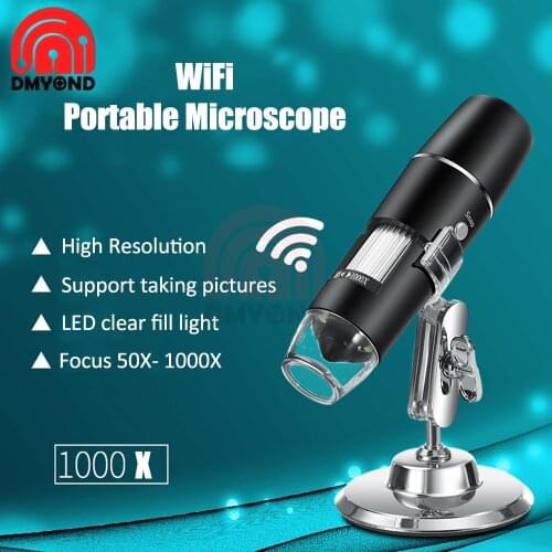 Digital USB Electronic Microscope 50X-1000X Mega Pixels 8 LED WIFI Portable Microscope Magnifier Camera for Android IOS iPhone