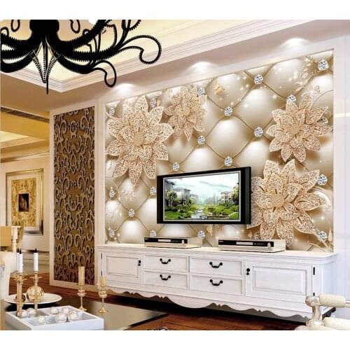 CJSIR Custom Drill Flowers Photo Murals Wallpapers for Living Room Bedroom Wallpaper for Wall Paper Home Decoration Decors