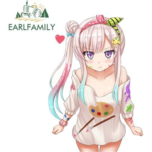 EARLFAMILY 13cm x 9.2cm for Hololive En Decal Motorcycle Car Bumper Window Stickers DIY Anime Fashion Waterproof VAN Decoration