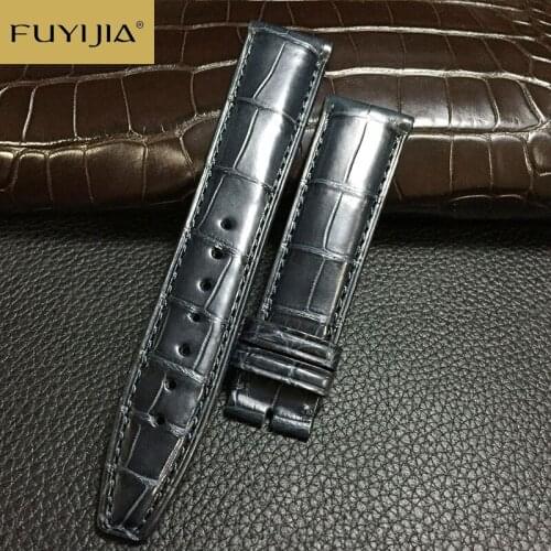 FUYIJIA Custom PORTOFINO Strap 20MM 22MM Handmade Genuine Alligator Watchbands Men Women Watch Band Waterproof Crocodile Belt 19