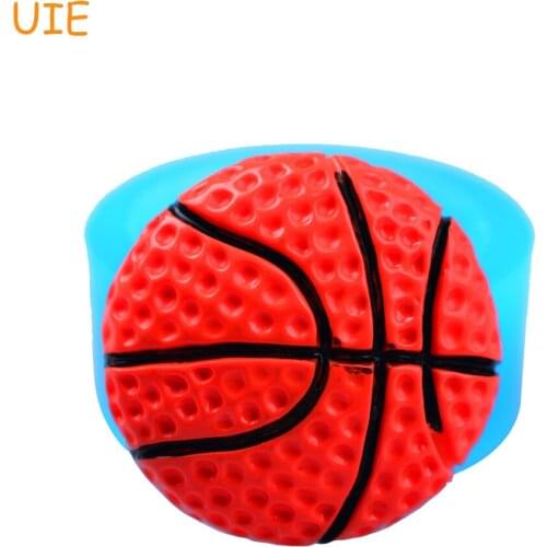 FYL038U 25.8mm Half Basketball Flexible Silicone Mold - Cupcake Topper, Fondant, Sugarcraft, Candy, Cookie Biscuit, Resin Clay