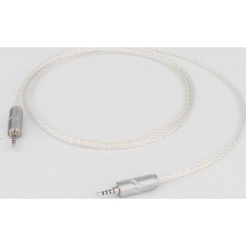 Preffair High Quality 100% Pure Silver 3.5MM /2.5MM To 3.5MM AUX Cable Top Graded Audio Upgrade Headphone Cable Earphone Wire