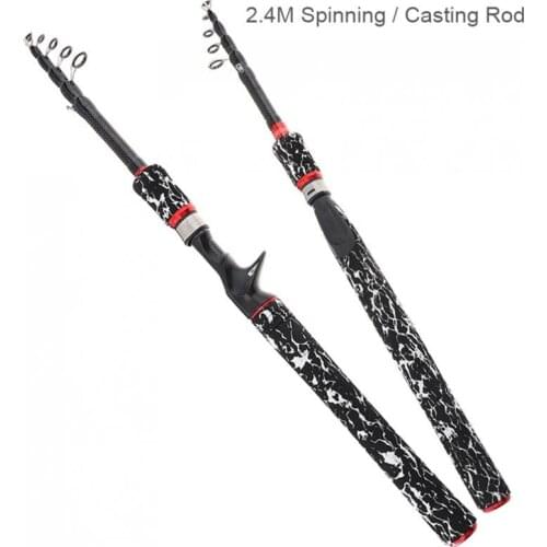 2.7m Camouflage 7 Section Carbon Fiber Lure Fishing Rod Ultra Light Spinning / Casting Fishing Pole