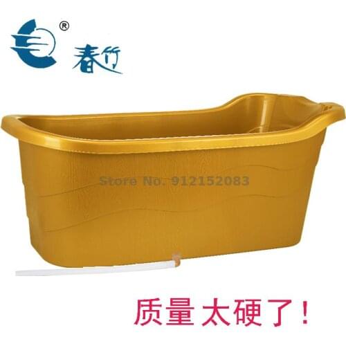 Chinese Spring Bamboo Thickened Adult Bath Bucket Adult Bath Tub Household Wood Grain Bath Bucket Medicine Bath Bucket Bathtub