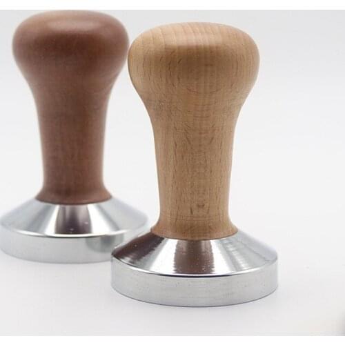 51mm/58mm Stainless Steel Coffee Tamper with Wooden Handle Barista Espresso Machine Grinder for Coffee Powder Press Hammer
