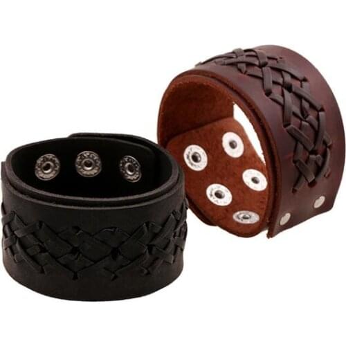 20pcs/lot Leather Wrist Band Bracelet Arm Cuff Retro Style Cowboy Armband Bracers Bangle Armlet Punk Body Jewelry Cosplay