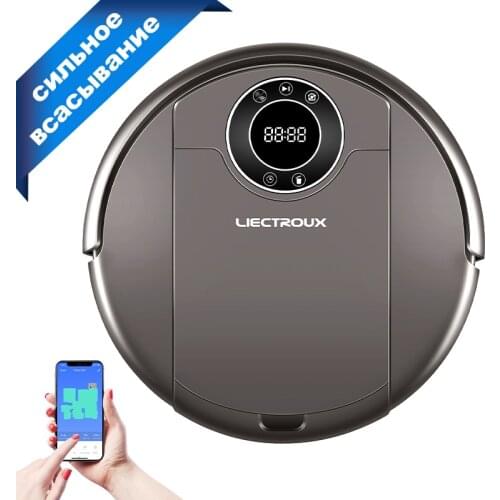 LIECTROUX Robot Vacuum Cleaner ZK808, WiFi App,3000pa Suction, Map Navigation, Smart Memory,UV Lamp,Wet Dry Mop,Brushless Motor