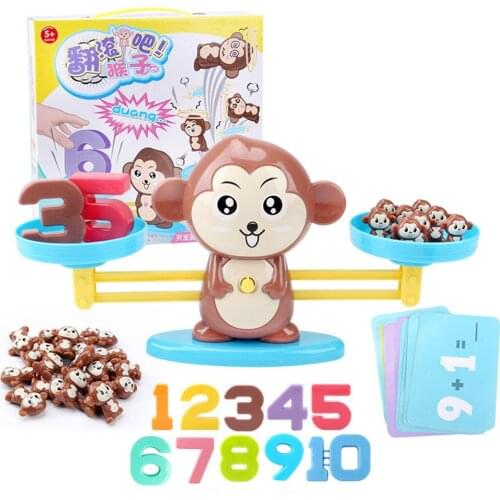 Math Toy Digital Monkey Balance Scale Educational Math Penguin Balancing Scale Number Board Game Kids Educational Toys