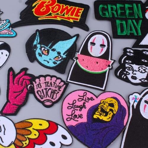 Pulaqi Grim Reaper Patches Iron On Patch On Clothes Embroidered Patches For Clothing Applique DIY No Face Man Badges On T-shirts