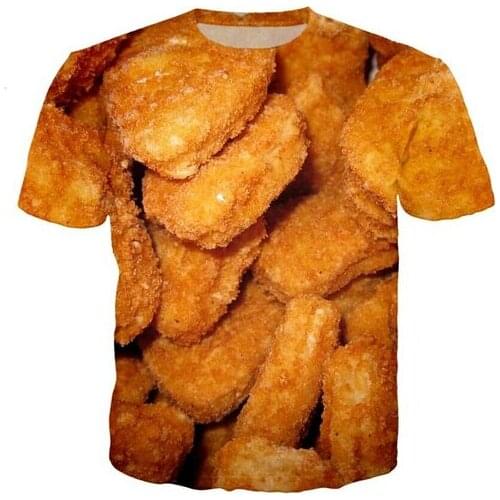 New chicken nugget Funny 3D Print Causal Clothing Fashion Men Women Hip HopT-shirt Plus Size S-7XL harajuku graphic t shirts