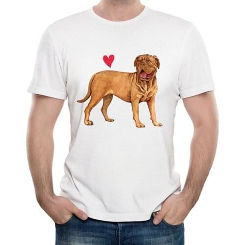 New Summer Mens Short Sleeve I Love My Dogue De Bordeaux T-Shirt Men Bad Dog Design Casual Tops Cool Man Tees Boy T Shirt