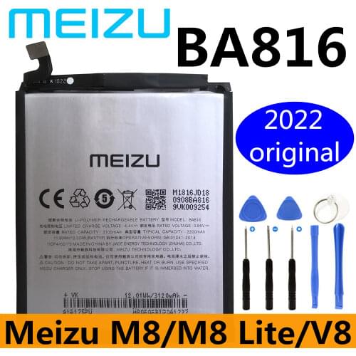100% Original Meizu BA816 3200mAh New Production Battery For Meizu M8 M8 Lite V8 Phone High Quality Battery
