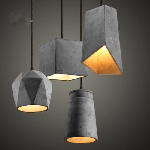 Nordic Rustic Cement Pendant Lights 4 kinds natural cement suspension lamp Vintage Industrial Lighting Fixtures Hanging lamp