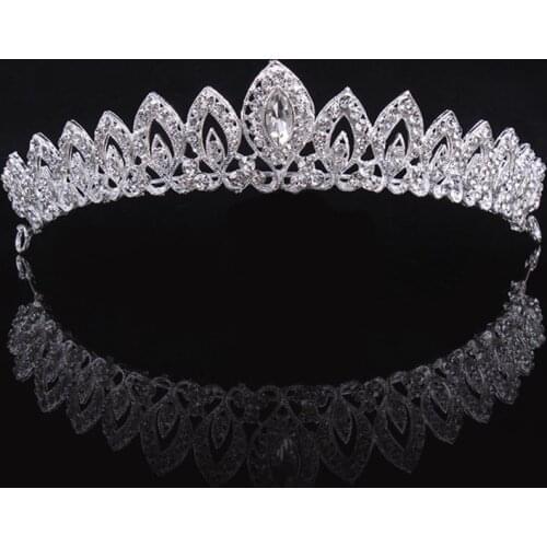 KMVEXO Gorgeous Crystal Alloy Heart Bridal Tiaras Crowns Rhinestone Pageant Prom Diadem Crown Wedding Hair Accessories