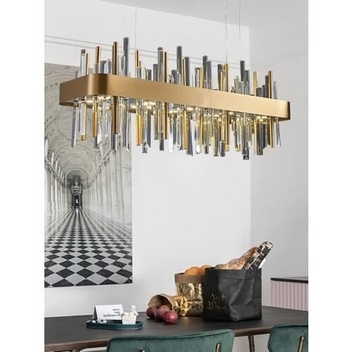 Light luxury crystal art chandelier simple creative living room bedroom study dining room model room lamp