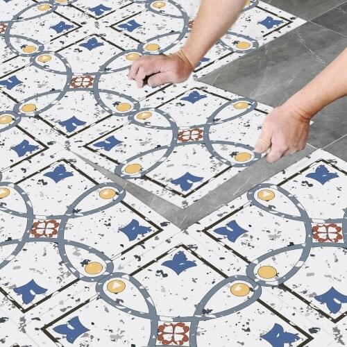 Self-adhesive PVC Kitchen Bathroom Corridor Living Room Renovation Stickers Waterproof Non-slip Floor Stickers DIY Stitching