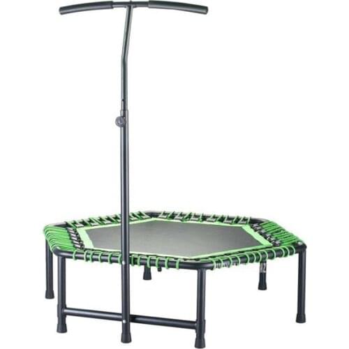 Hexagon Shape 48 inch Practical Trampoline For Women Adult Trampoline Safety Pad Jump Sports Safe With T Shape Handrail