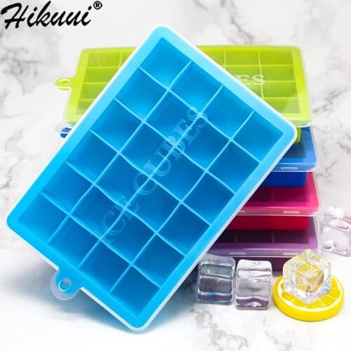 5 Colors 24 Grids Silicone Ice Cube With Lid Eco-Friendly Cavity Tray Ice Cubes Small Fruits Mold Ice Maker for Ice Cube Making