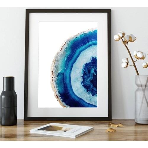 Blue Agate Picture Print Canvas Wall Art Picture for Living Room Nordic Style Kids Room Decoration Posters and Prints Unframed