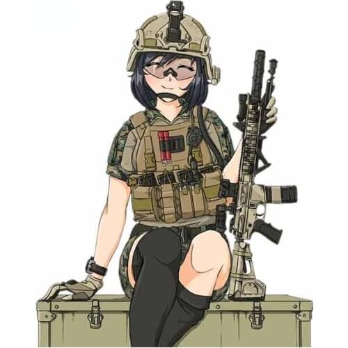 Soldier Army Girl Fine Decal Vinyl Car Sticker Custom Printing Decals Waterproof Car Window Body Decorative Stickers Accessories