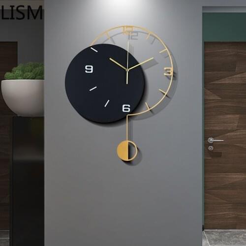 Modern Home Decor Geek Decoration Nordic Style Clock Wall Art Decor Pendulum Wall Clock Vintage Silent Reloj De Pared Moderno