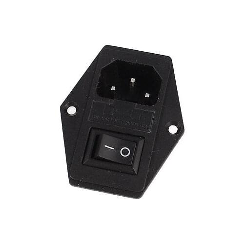 SPST ON-OFF Rocker Switch 250V 10A Fuse Holder IEC320 C14 Power Socket