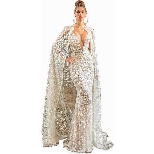 Wedding shawl white geometric cross little sequin dress shawl ivory white sequins women cape