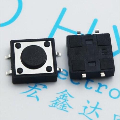200Pcs 12*12*4.3mm 12*12*4.3H Tactile Push Button Switch SMD 4pins