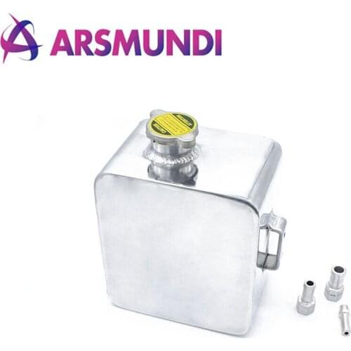 Universal 2L steel alloy polished Expansion water tank kit with Cap Coolant overflow tank Liquid storage tank