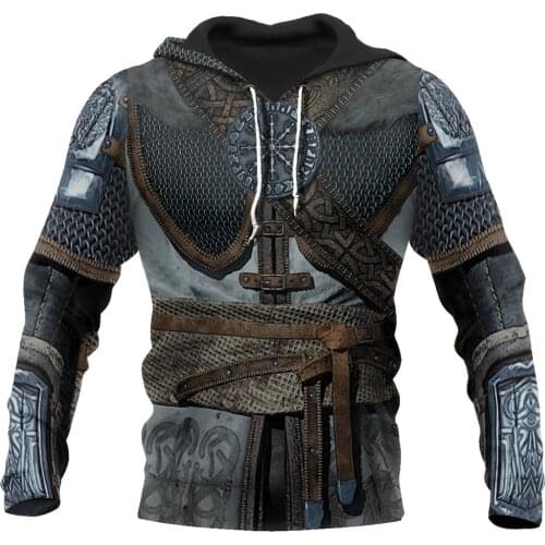 Viking Armor Tattoo Men Hoodies/ Sweatshirt/ Zip Hoodie 3D All Over Printed Harajuku Fashion Hooded Unisex Casual Jacket