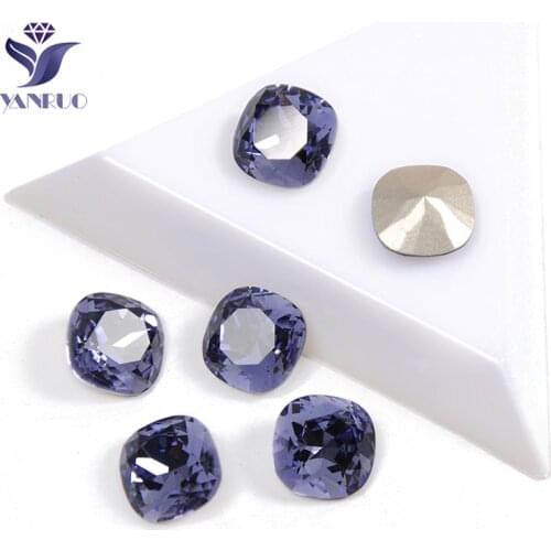 YANRUO 4470 Cushion Cut Tanzanite Glass Needlewrok Rhinestones Sewing Gems Jewelry DIY Craft Stones Crystal
