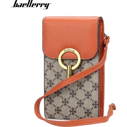 2020 Baellerry Ladies Storage Leather Wallet New Clover Cross Flower Phone Bag Metal Lock One Shoulder Crossbody Bag