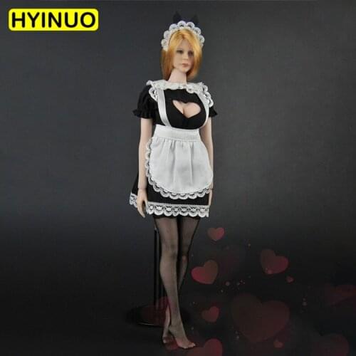 1/6 Scale ZY5016 Sexy Female Maid Outfit Women Sexy Love Through the Chest Clothes Clothing Set F 12" Action Figure Female Body